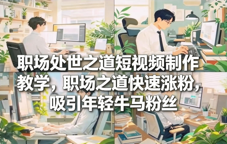 职场处世之道短视频制作教学，职场之道快速涨粉，吸引年轻牛马粉丝-K6源码网