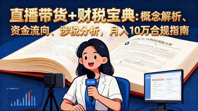 （16444期）直播带货+财税宝典：概念解析、资金流向、涉税分析，月入10万合规指南-K6源码网
