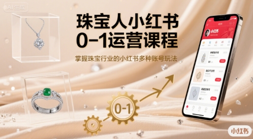 珠宝人小红书0-1运营课程,掌握珠宝行业的小红书多种账号玩法-K6源码网