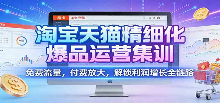 淘宝天猫精细化爆品运营集训：免费流量，付费放大，解锁利润增长全链路-K6源码网