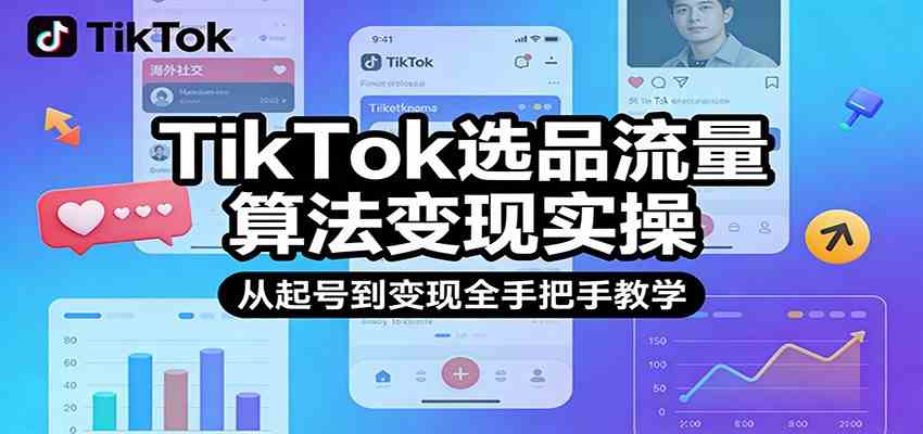 TikTok选品流量算法变现实操，从起号到变现全手把手教学-K6源码网