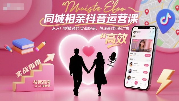 同城相亲抖音运营课，从入门到精通的实战指南，快速高效匹配对象-K6源码网