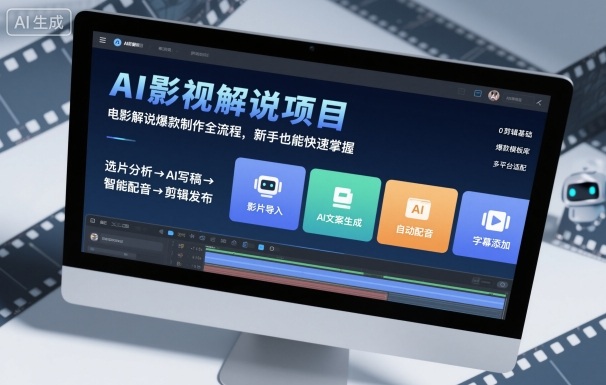 AI影视解说项目,电影解说爆款制作全流程,新手也能快速掌握-K6源码网