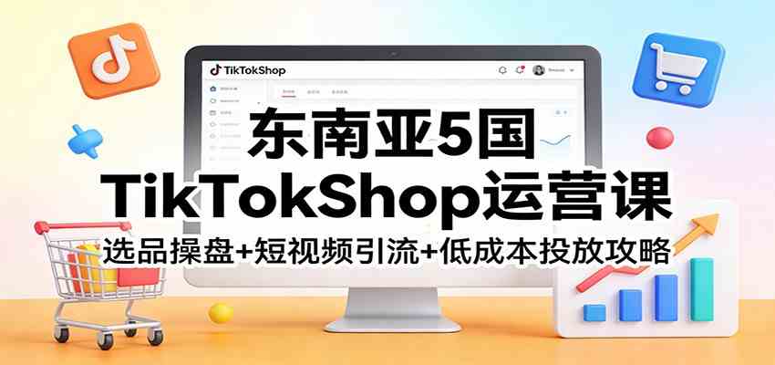 东南亚5国TikTokShop运营课：选品操盘+短视频引流+低成本投放攻略-K6源码网