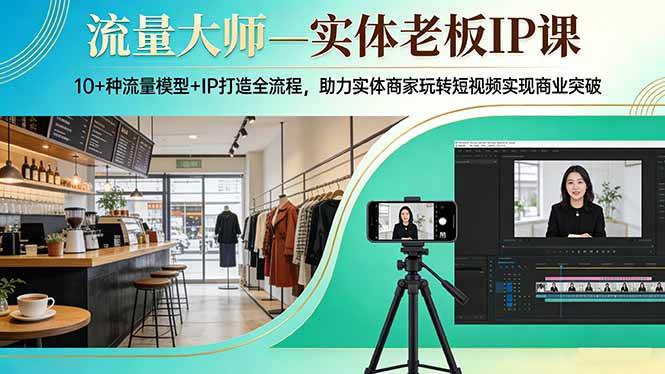 （17638期）流量大师—实体老板IP课：10+种流量模型+IP打造全流程，助力实体商家玩转短视频实现商业突破-K6源码网