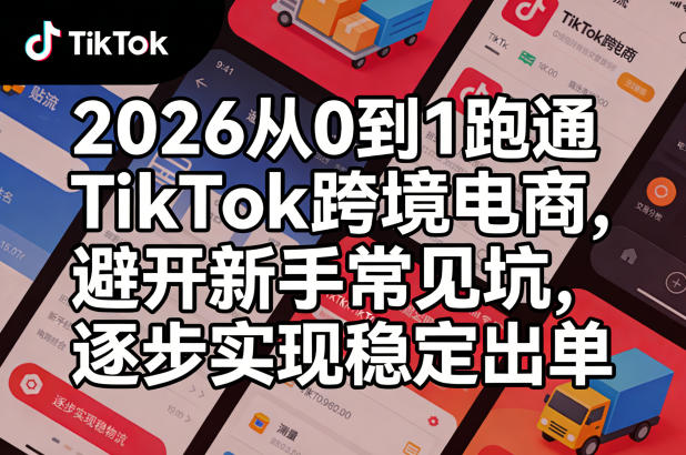 2026从0到1跑通TikTok跨境电商，避开新手常见坑，逐步实现稳定出单-K6源码网