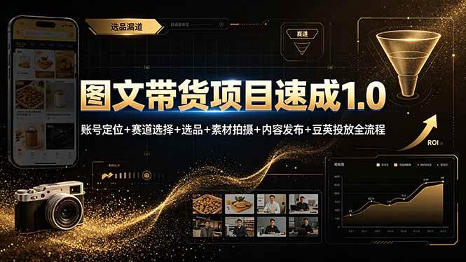 （19154期）图文带货项目速成1.0：账号定位+赛道选择+选品+素材拍摄+内容发布+豆荚投放全流程-K6源码网