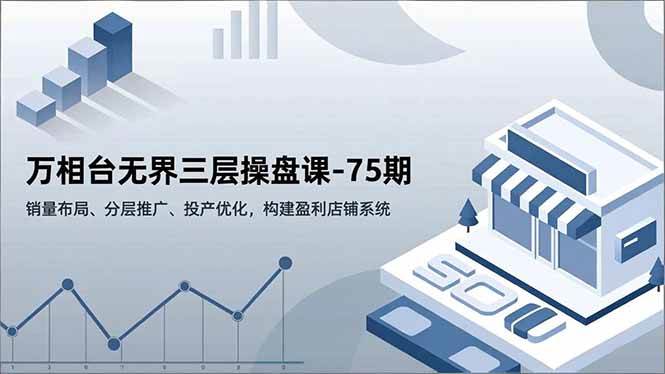（16769期）万相台无界三层操盘课-75期，销量布局、分层推广、投产优化，构建盈利店铺系统-K6源码网