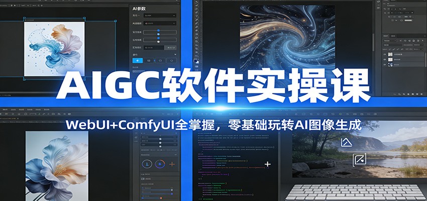 AIGC软件实操课：WebUI+ComfyUI全掌握，零基础玩转AI图像生成-K6源码网