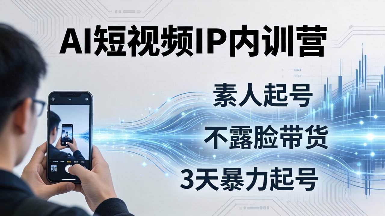 （17852期）2026AI短视频IP内训营：从素人起号到不露脸带货，3天暴力起号全流程拆解-K6源码网