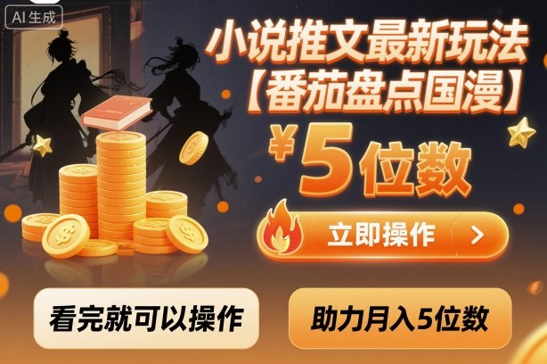 小说推文最新玩法，助力月入5位数【番茄盘点国漫】玩法，看完就可以操作-K6源码网