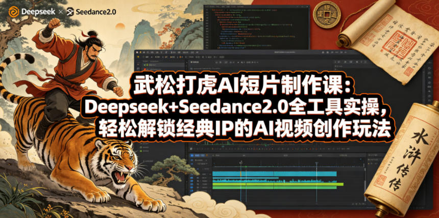 武松打虎AI短片制作课：Deepseek+Seedance2.0全工具实操，轻松解锁经典IP的AI视频创作玩法-K6源码网