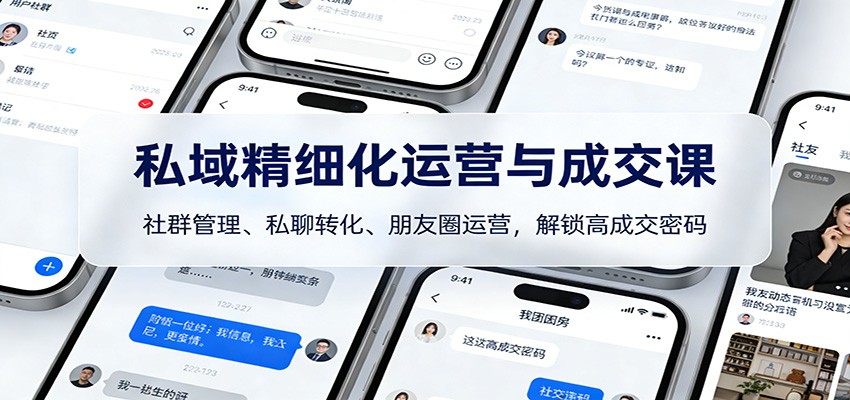 私域精细化运营与成交课：社群管理、私聊转化、朋友圈运营，解锁高成交密码-K6源码网