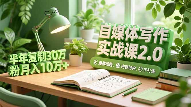 （16734期）自媒体写作实战课2.0，爆款标题、内容结构、IP打造，半年复制30万粉月入10万+-K6源码网