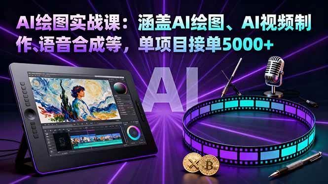 (16304期)AI绘图实战课:涵盖AI绘图、AI视频制作、语音合成等,单项目接单5000+-K6源码网