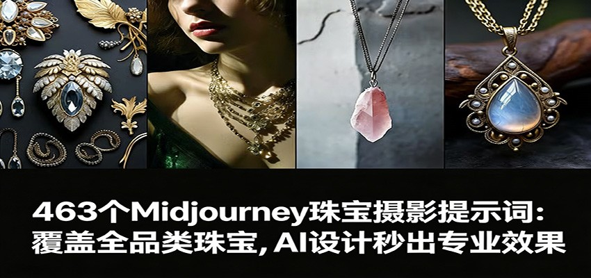 463个Midjourney珠宝摄影提示词：覆盖全品类珠宝，AI设计秒出专业效果-K6源码网