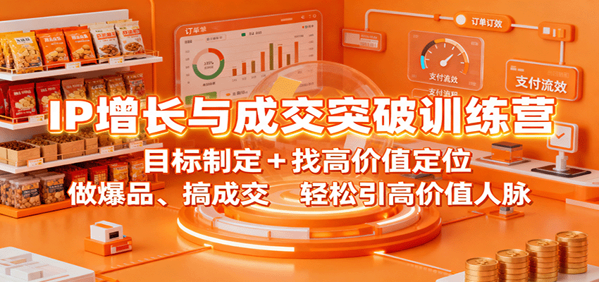 IP增长与成交突破训练营:目标制定+找高价值定位,做爆品、搞成交,轻松引高价值人脉-K6源码网