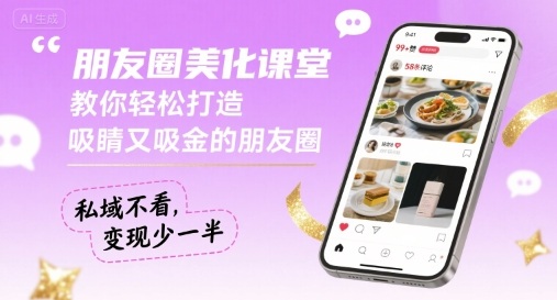 朋友圈美化课堂，教你轻松打造，吸睛又吸金的朋友圈，私域不看，变现少一半-K6源码网