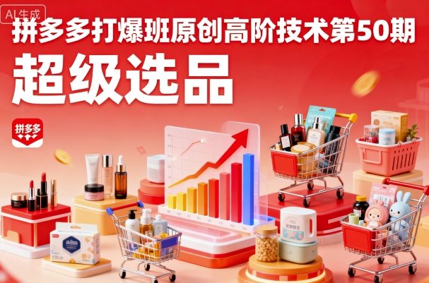 拼多多打爆班原创高阶技术第50期，超级选品-K6源码网