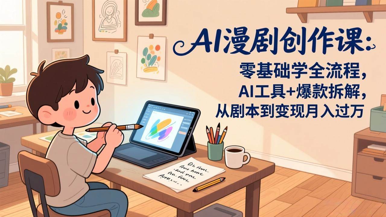 （17519期）AI漫剧创作课：零基础学全流程，AI工具+爆款拆解，从剧本到变现月入过万-K6源码网