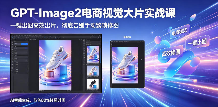 GPT-Image2电商视觉大片实战课，一键出图高效出片，彻底告别手动繁琐修图-K6源码网