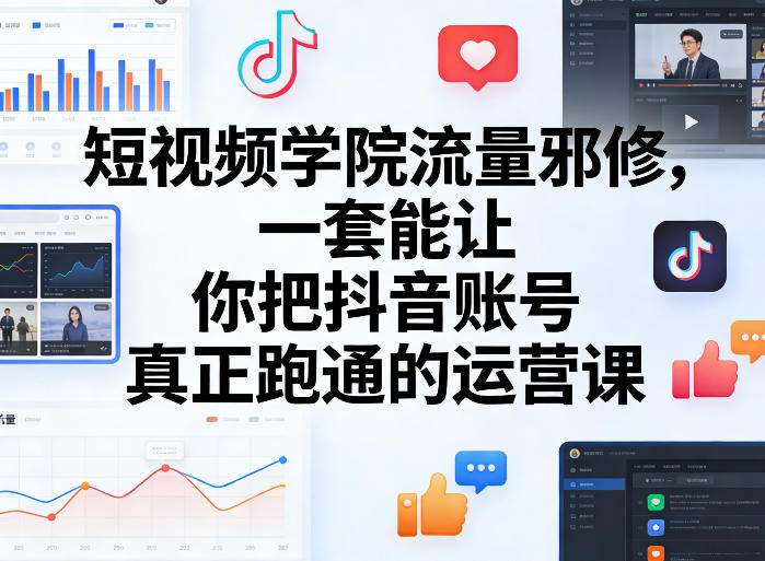 短视频学院流量邪修，一套能让你把抖音账号真正跑通的运营课-K6源码网