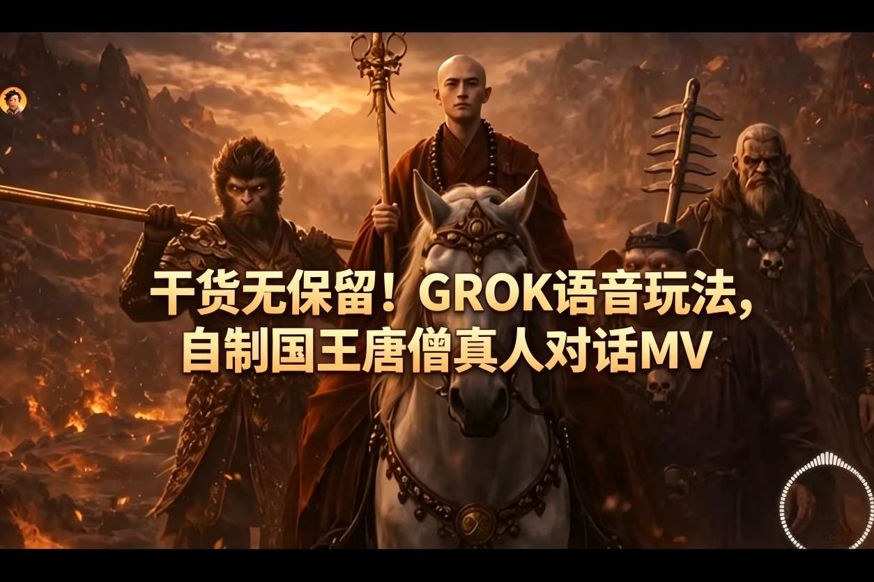干货无保留！GROK语音玩法，自制国王唐僧真人对话MV-K6源码网