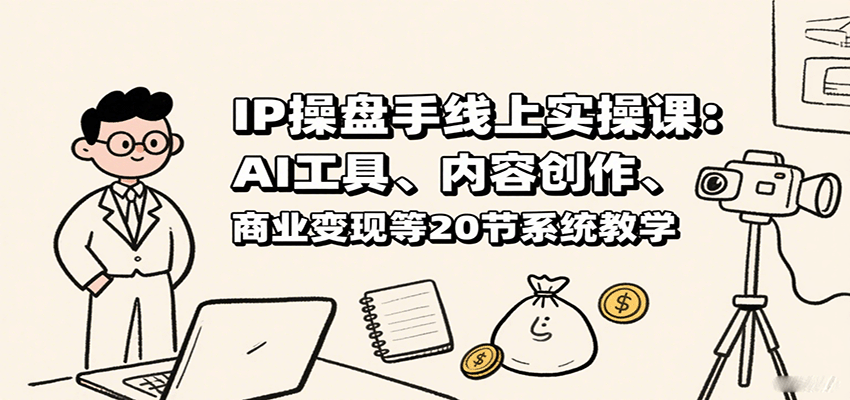 IP操盘手线上实操课：AI工具、内容创作、商业变现等20节系统教学-K6源码网