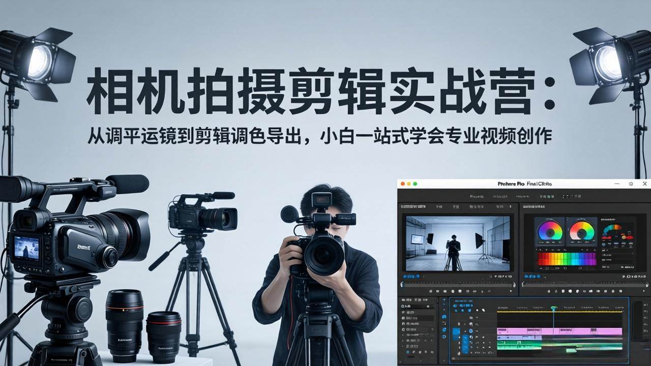 （18002期）相机拍摄剪辑实战营：从调平运镜到剪辑调色导出，小白一站式学会专业视频创作-K6源码网