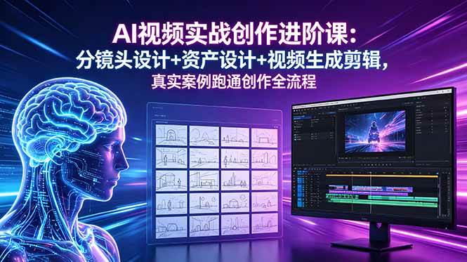 （18596期）AI视频实战创作进阶课：分镜头设计+资产设计+视频生成剪辑，真实案例跑通创作全流程-K6源码网