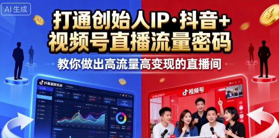 25年直播9-10两期线下课,打通创始人IP,抖音+视频号直播流量密码,教你做出高流量高变现的直播间-K6源码网