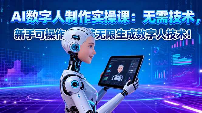 (16376期)AI数字人制作实操课:无需技术,新手可操作,免费无限生成数字人技术!-K6源码网