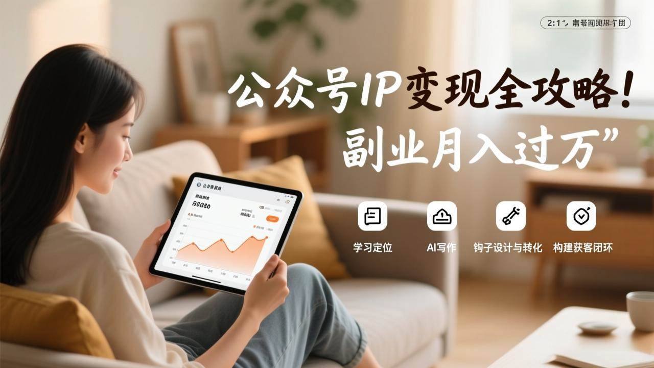 （17275期）公众号IP变现全攻略，学习定位、AI写作、钩子设计与转化，构建获客闭环，副业月入过万-K6源码网