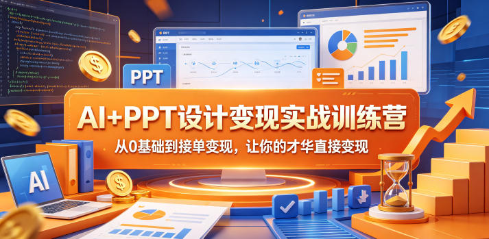 AI+PPT设计变现实战训练营，从0基础到接单变现，让你的才华直接变现-K6源码网