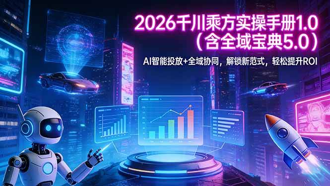（17625期）2026 千川乘方实操手册 1.0（含全域宝典 5.0）AI 智能投放+全域协同，解锁新范式，轻松提升ROI-K6源码网