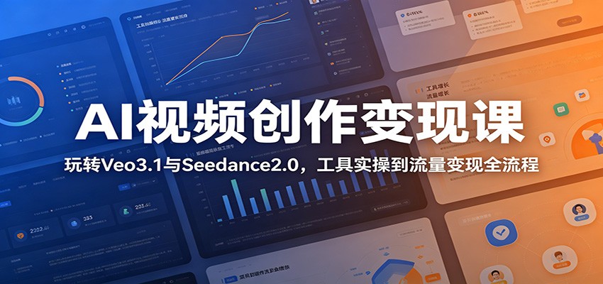 AI视频创作变现课:玩转Veo3.1与Seedance2.0,工具实操到流量变现全流程-K6源码网