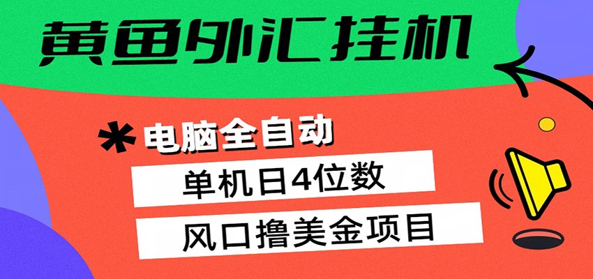 黄鱼外汇挂机：全自动赚美金、自动交易、风口项目-K6源码网