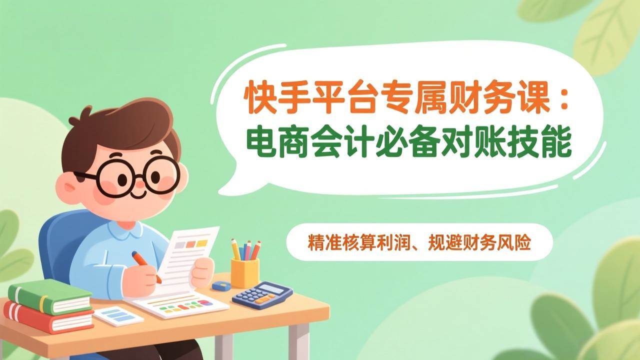 （17167期）快手平台专属财务课：电商会计必备对账技能，精准核算利润、规避财务风险-K6源码网