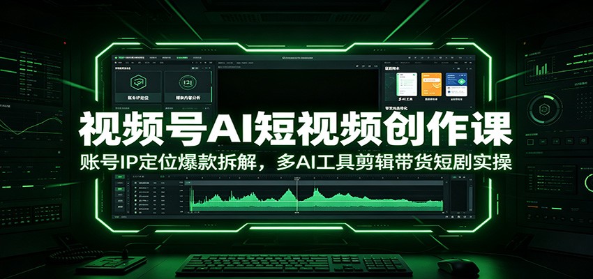 视频号AI短视频创作课:账号IP定位爆款拆解,多AI工具剪辑带货短剧实操-K6源码网