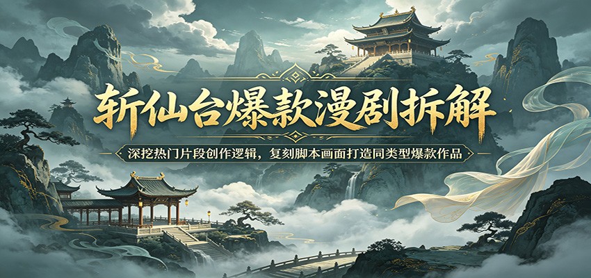 斩仙台爆款漫剧拆解:深挖热门片段创作逻辑,复刻脚本画面打造同类型爆款作品-K6源码网
