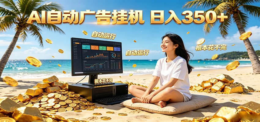 AI自动广告挂机 日入350+ 真正做到躺赚式变现,根本花不完!-K6源码网