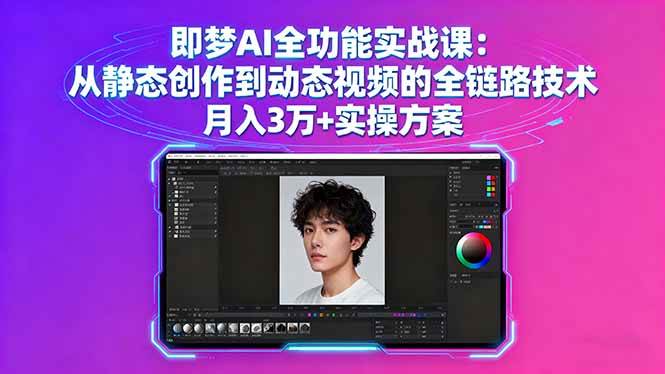 (16053期)即梦AI全功能实战课:从静态创作到动态视频的全链路技术 月入3万+实操方案-K6源码网