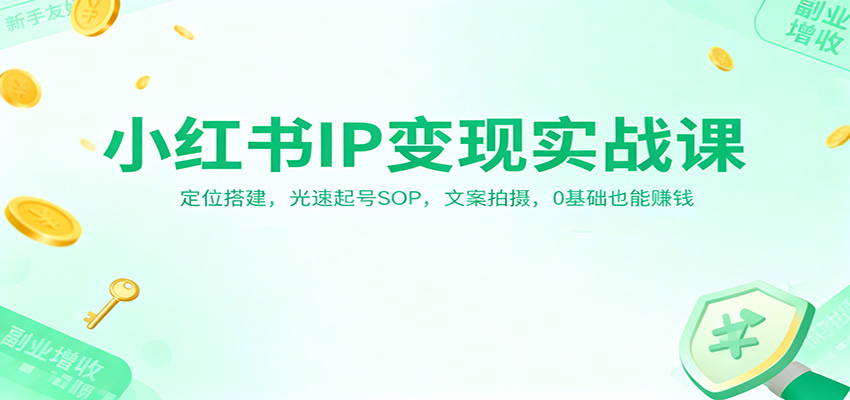 小红书IP变现实战课:定位搭建,光速起号SOP,文案拍摄,0基础也能赚钱-K6源码网