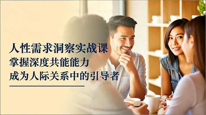 （16683期）人性需求洞察实战课，掌握深度共感能力，成为人际关系中的引导者-K6源码网
