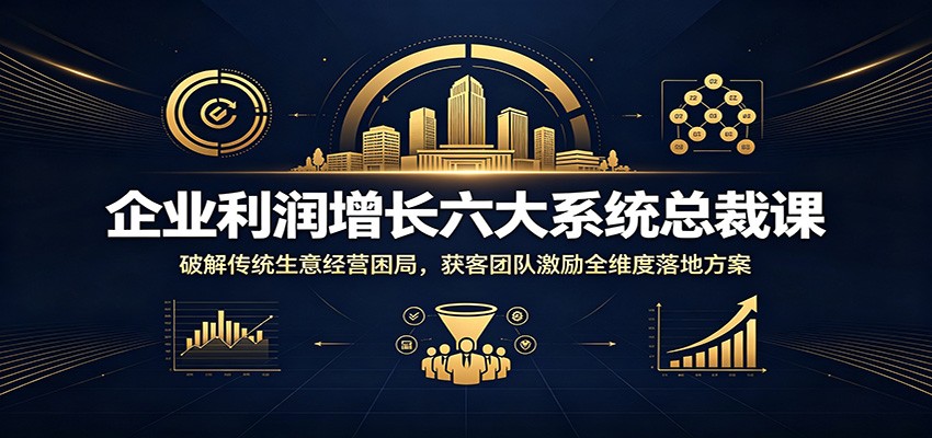 企业利润增长六大系统总裁课:破解传统生意经营困局,获客团队激励全维度落地方案 企业利润增长六大系统总裁课:破解传统生意经营困局,获客团队激励全维度落地方案