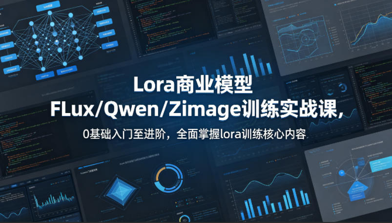 系统性学习Lora商业模型FLux／Qwen／Zimage训练实战课，0基础入门至进阶，全面掌握lora训练核心内容-K6源码网