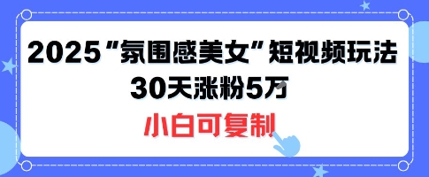 不露脸也能火!2025“氛围感美女”短视频玩法,30天涨粉5W小白可复制-K6源码网