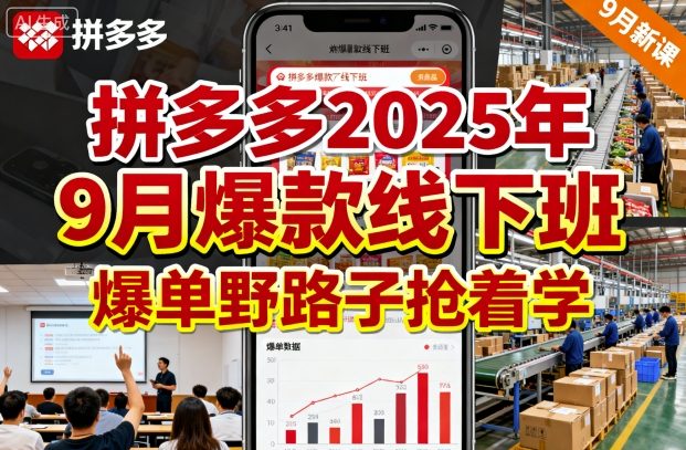 拼多多2025年9月爆款线下班,爆单野路子抢着学-K6源码网