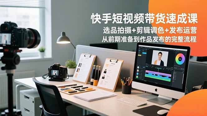 （16752期）快手短视频带货速成课，选品拍摄+剪辑调色+发布运营，从前期准备到作品发布的完整流程-K6源码网