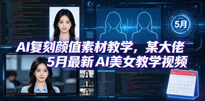 AI复刻颜值素材教学，某大佬5月最新AI美女教学视频，内含4月好物复刻教学-K6源码网